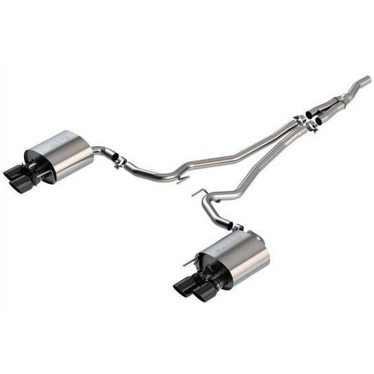 Borla 19-20 Ford Mustang Ecoboost 2.3L 2.25in S-type Exhaust w/ Valves - Black Chrome Tips