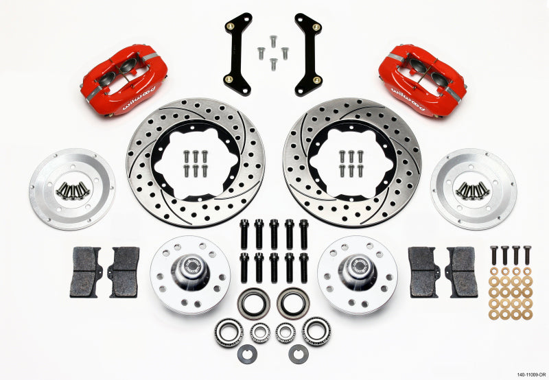 Wilwood Forged Dynalite Front Kit 11.00in Drilled Red 79-87 GM G Body - Mammoth Racing -