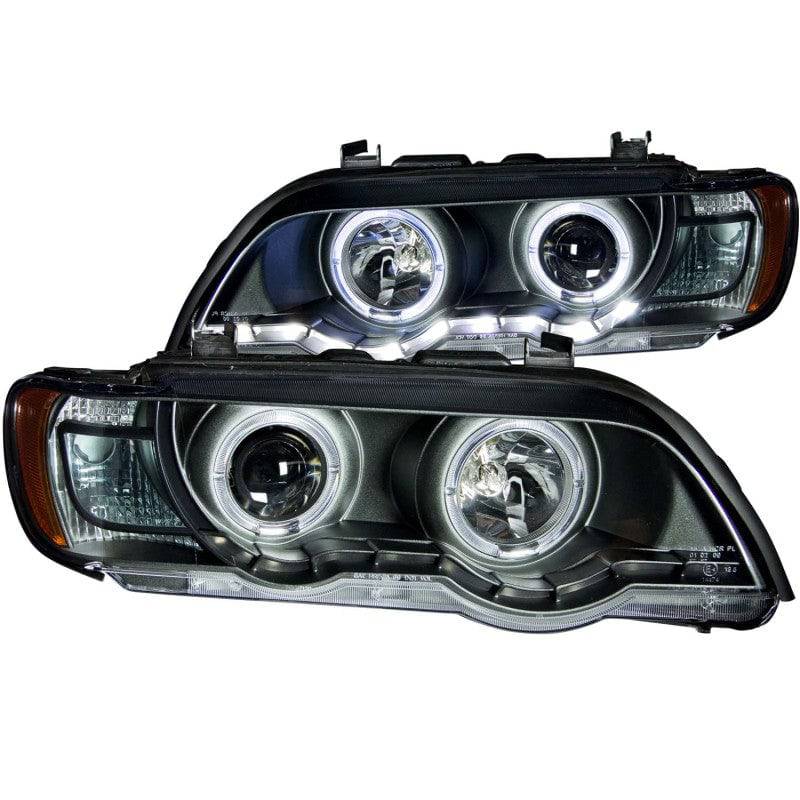 ANZO 2000-2003 BMW X5 Projector Headlights w/ Halo Black - Mammoth Racing -
