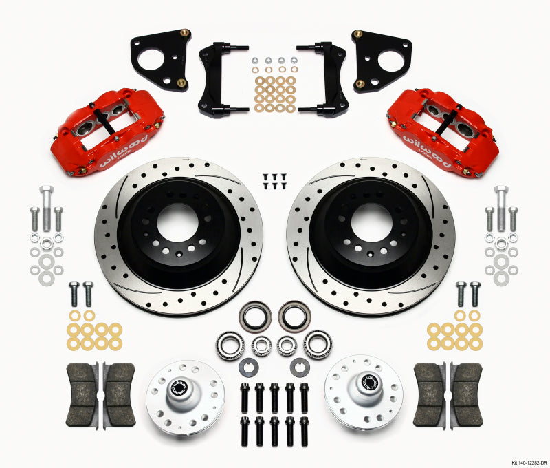 Wilwood Narrow Superlite 6R Front Hub & 1PC Rtr Kit 12.88in Dril -Red 62-72 CDP B & E Body-Drum - Mammoth Racing -