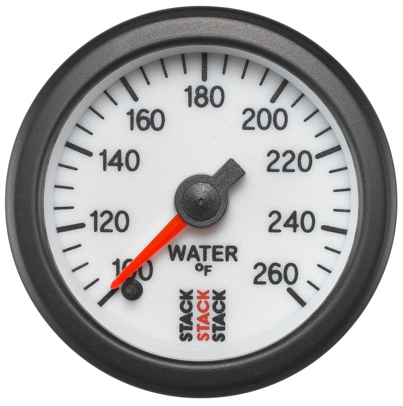 Autometer Stack 52mm 100-260 Deg F 1/8in Nptf Male Pro Stepper Motor Water Temp Gauge - White - My Store