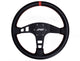 PRP Flat Leather Steering Wheel- Red - Mammoth Racing -