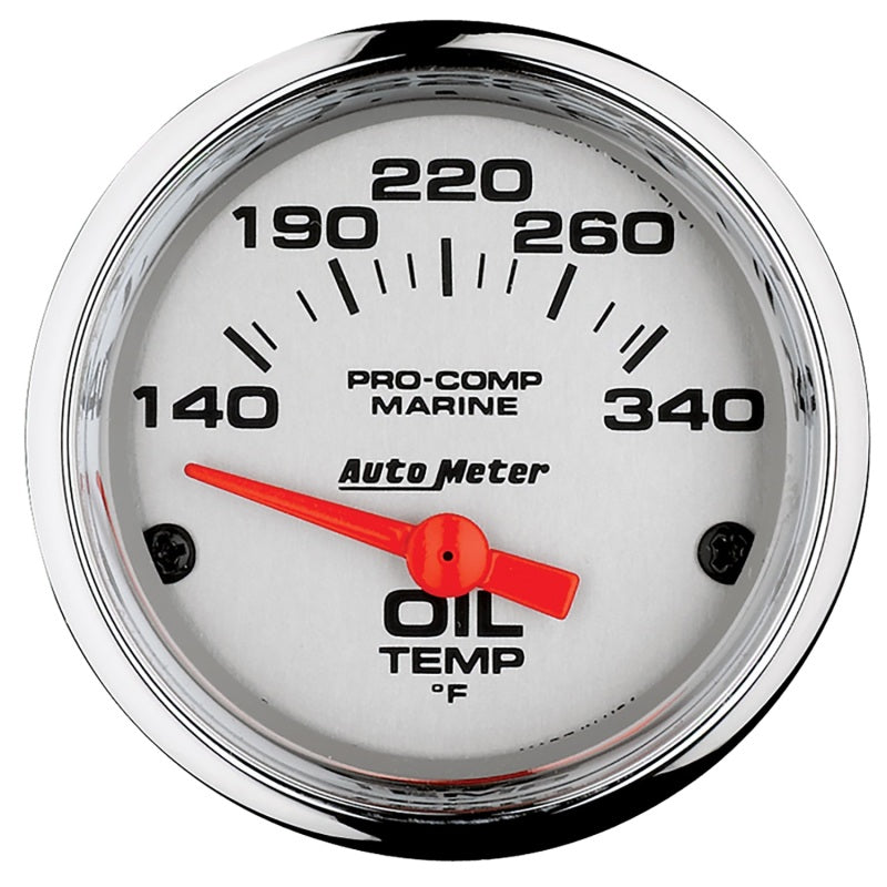 Autometer Marine Chrome Ultra-Lite 2-1/16in Electric Oil Temperature Gauge 140-300 Deg F - My Store