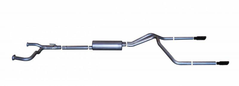 Gibson 04-10 Nissan Titan LE 5.6l 2.5in Cat-Back Dual Split Exhaust - Black Elite - Mammoth Racing -