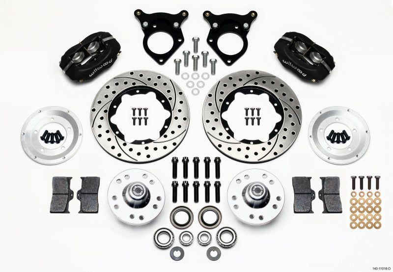 Wilwood Forged Dynalite Front Kit 11.00in Drilled 87-93 Mustang 5 Lug - Mammoth Racing -