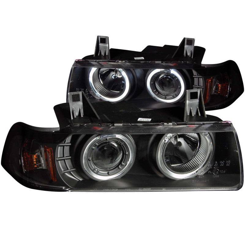 ANZO 1992-1998 BMW 3 Series E36 Projector Headlights w/ Halo Black G2 1 pc - Mammoth Racing -