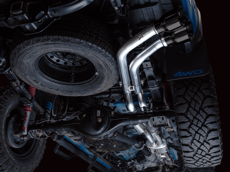 AWE 16-22 Toyota Tacoma 0FG Catback Exhaust w/ BashGuard - Dual Diamond Black Tips - My Store