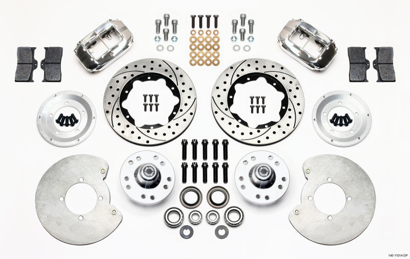 Wilwood Forged Dynalite Front Kit 11.00in Drill-Polished 37-48 Ford Psgr. 360 Plate Mount - Mammoth Racing -