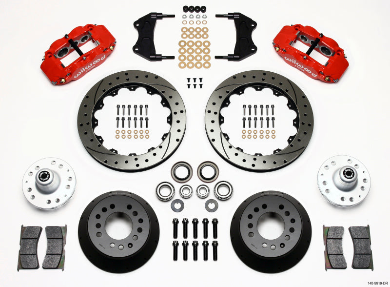 Wilwood Narrow Superlite 6R Front Hub Kit 12.88in Drill Red WWE ProSpindle - My Store