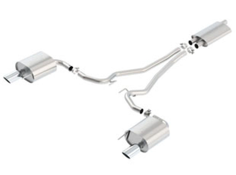 Borla 15-16 Ford Mustang EcoBoost 2.3L AT/MT EC-Type Cat Back SS Single Round Rolled Tips Exhaust - My Store