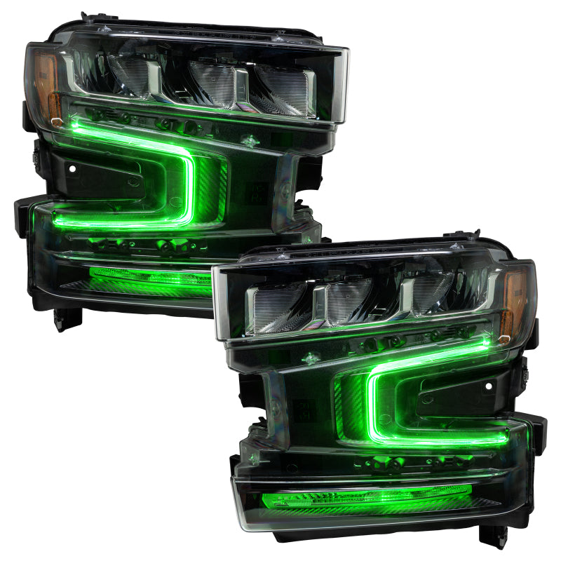 Oracle 19-21 Chevy Silverado 1500 RGB+W Headlight DRL Upgrade Kit - ColorSHIFT w/ Simple Controller - Mammoth Racing -