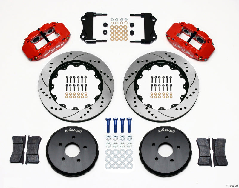 Wilwood Narrow Superlite 6R Front Hat Kit 14.00in Drill Red Nissan 350Z/Fiti G35 - My Store