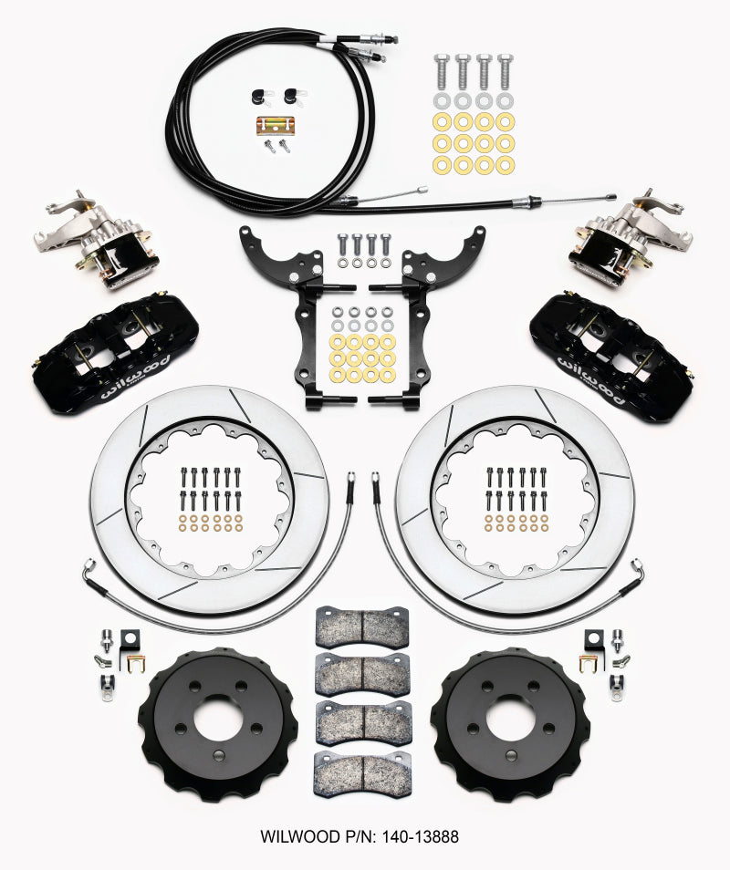 Wilwood Aero4 / MC4 Rear Kit 14.00 2015-Up Mustang w/Lines & Cables - My Store