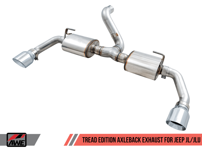 AWE Tuning 2018+ Jeep Wrangler JL/JLU Tread Edition Axle-Back Dual Exhaust - Chrome Silver Tips - My Store