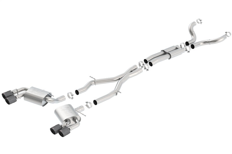 Borla 16-17 Chevy Camaro 6.2L 4in Dual CF Tips w/Black Core Dual Split Exit ATAK Catback Exhaust - My Store