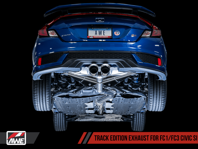 AWE Tuning 2016+ Honda Civic Si Track Edition Exhaust w/Front Pipe & Dual Diamond Black Tips - My Store