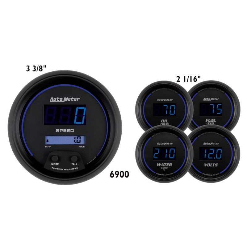 Autometer Cobalt Digital 3-3/8in Programmable Electric Speedometer/ 2-1/16in Electric Oil Pressure - My Store