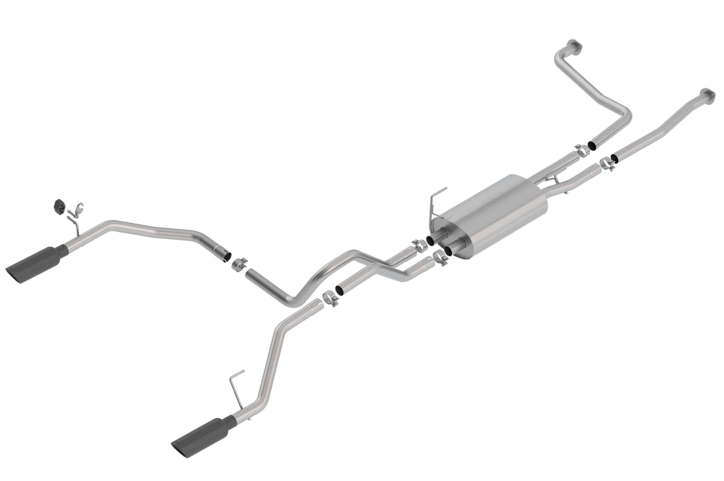 Borla 16-19 Nissan Titan 5.6L V8 2WD/4WD S-Type Catback Exhaust - Black Chrome Tips - Mammoth Racing -