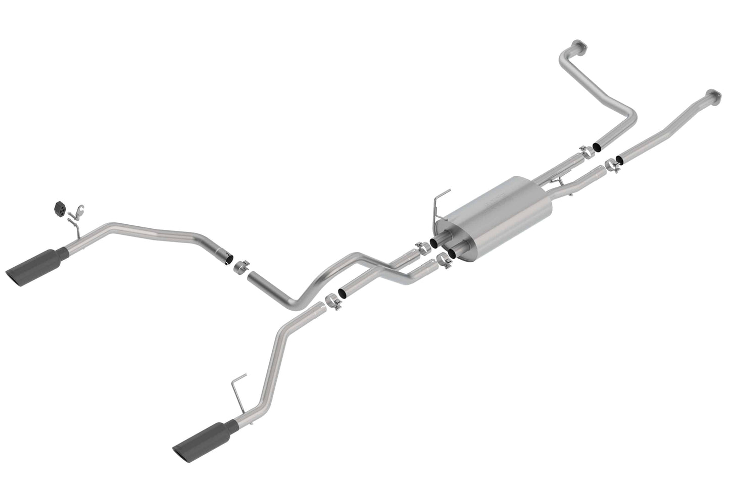 Borla 16-19 Nissan Titan 5.6L V8 2WD/4WD S-Type Catback Exhaust - Black Chrome Tips - Mammoth Racing -