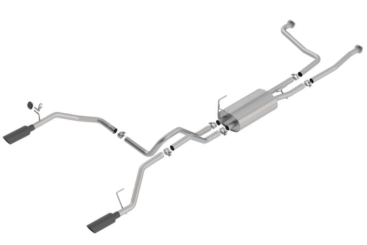 Borla 16-19 Nissan Titan 5.6L V8 2WD/4WD S-Type Catback Exhaust - Black Chrome Tips - Mammoth Racing -