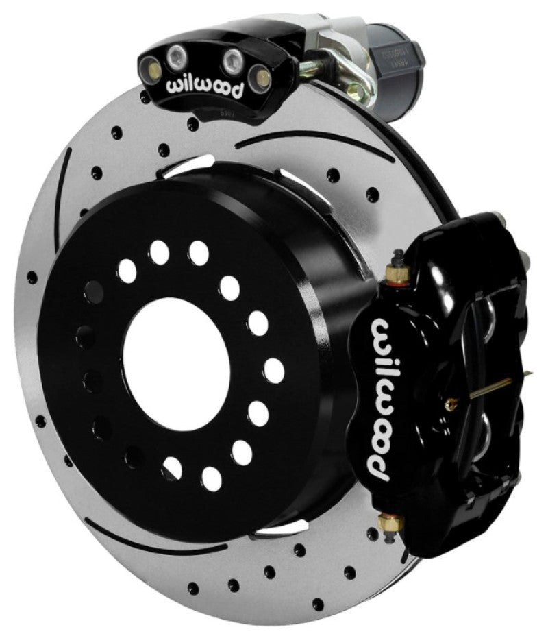 Wilwood Forged Dynalite Rear Electronic Parking Brake Kit - Black Powder Coat Caliper - D/S Rotor - My Store