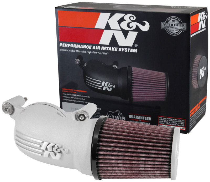 K&N 01-17 Harley Davidson Softail / Dyna FI Performance Air Intake System Silver - Mammoth Racing -