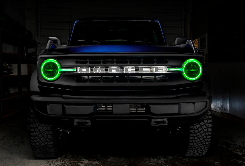 Oracle 21-22 Ford Bronco Headlight Halo Kit w/DRL Bar - Base Headlights ColorSHIFT -w/Simple Control - Mammoth Racing -