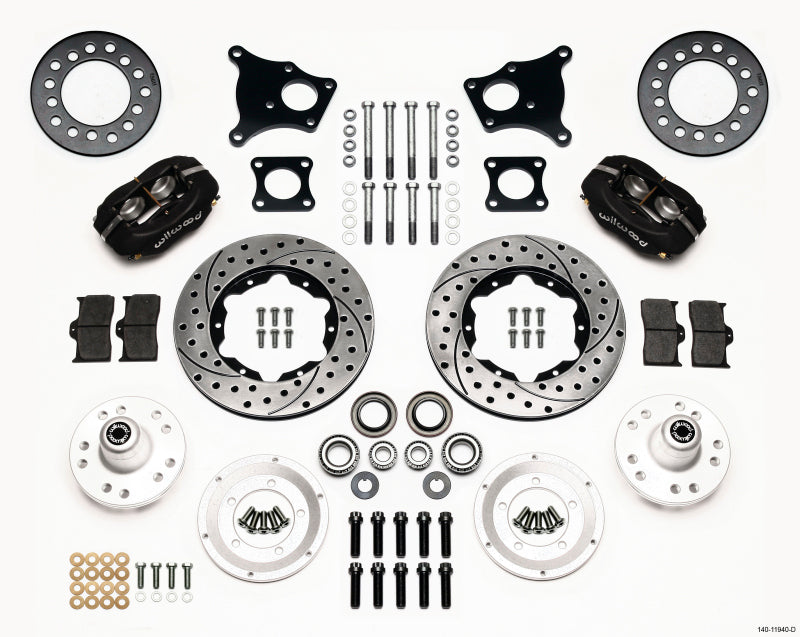 Wilwood Forged Dynalite Front Kit 11.00in Drilled AMC 71-76 OE Disc w/o Bendix Brakes - Mammoth Racing -