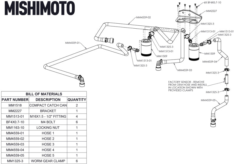 Mishimoto 18+ Ford F-150 2.7L EcoBoost Baffled Oil Catch Can Kit - Clear - Mammoth Racing -