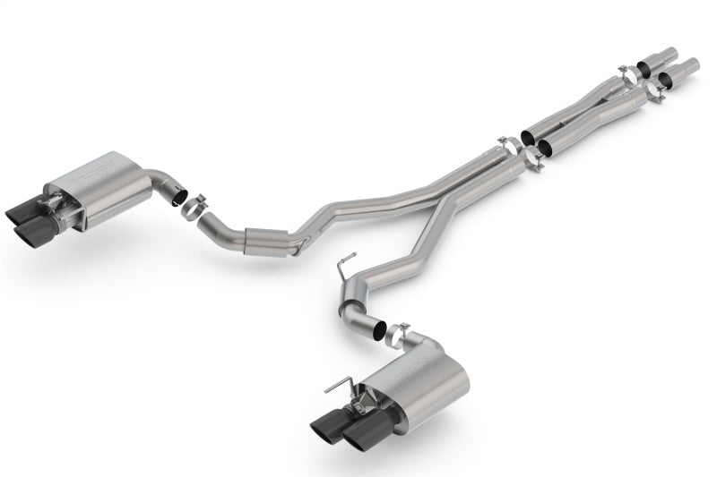 Borla 2018 Ford Mustang GT 5.0L AT/MT 3in S-Type Catback Exhaust Black Chrome Tips w/ Valves - My Store