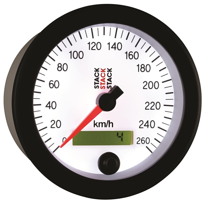 Autometer Stack Instruments 88mm 0-260 Km/h Programmable Speedometer - White - My Store