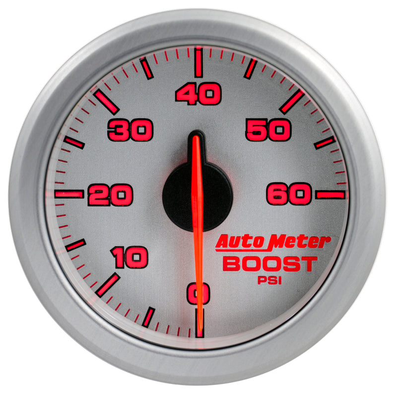 Autometer Airdrive 2-1/6in Boost Gauge 0-60 PSI - Silver - My Store