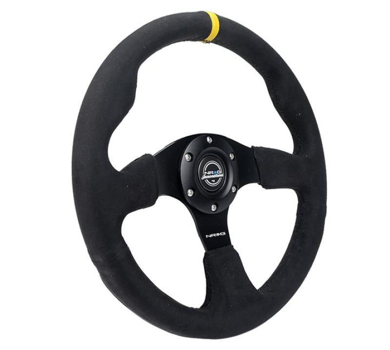 NRG Reinforced Steering Wheel (320mm) Alcantara Steering Wheel w/ Black Stitching - My Store