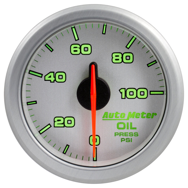 Autometer Airdrive 2-1/6in Oil Pressure Gauge 0-100 PSI - Silver - My Store