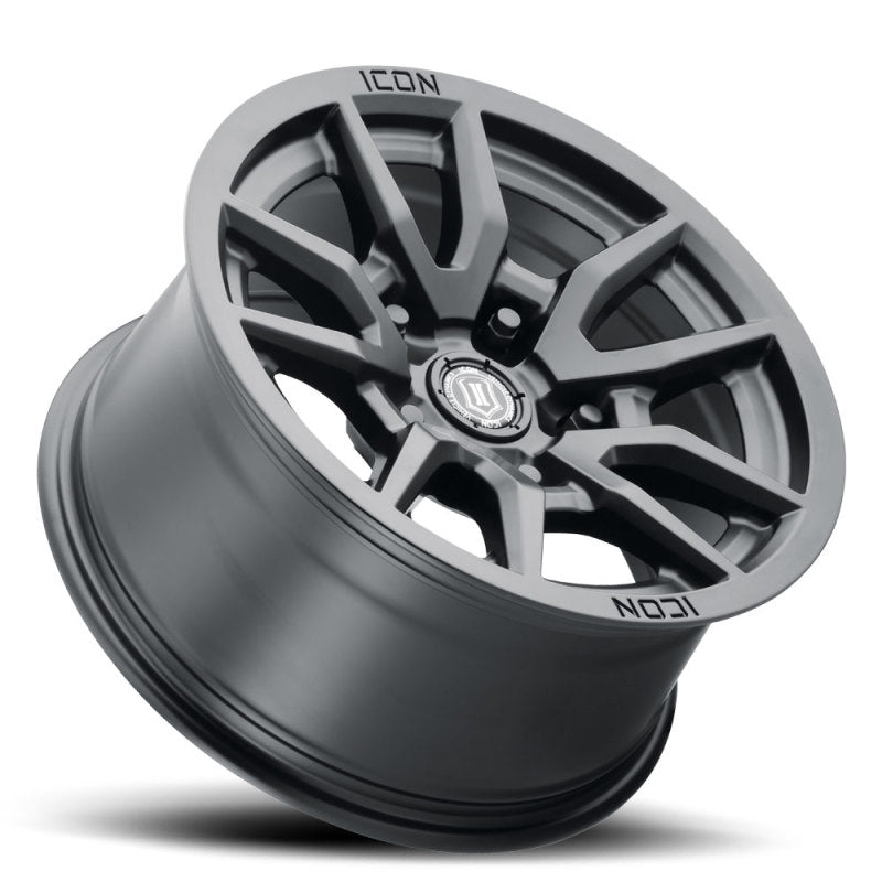 Icon Vector 5 17x8.5 5x5 -6mm Offset 4.5in BS 71.5mm Bore Satin Black Wheel - Mammoth Racing -