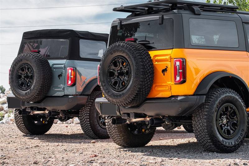 Corsa 21-22 Ford Bronco 2.7L 2-Door 2.75in Cat-Back Dual Rear Exhaust w/4in Straight-Cut Polish Tips - Mammoth Racing -