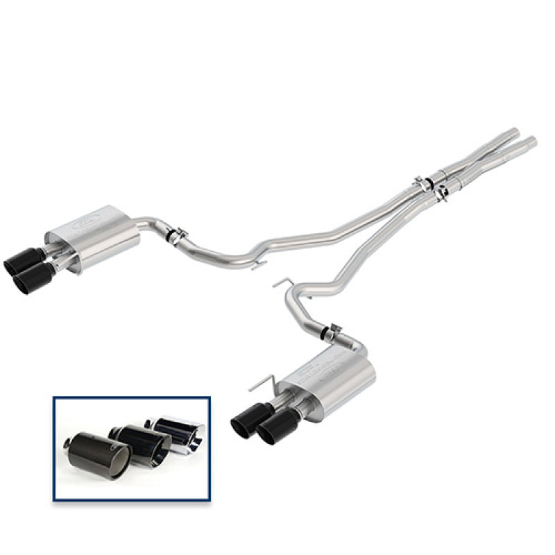 Ford Racing 2018 Mustang Gt 5.0L Cat-Back Touring Exhaust System w/Black Chrome Tips - Mammoth Racing -
