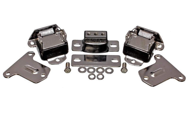 Energy Suspension 69-71 Camaro / 70-73 Monte Carlo Black Motor and Transmision Mounts; Chrome Finish - Mammoth Racing -