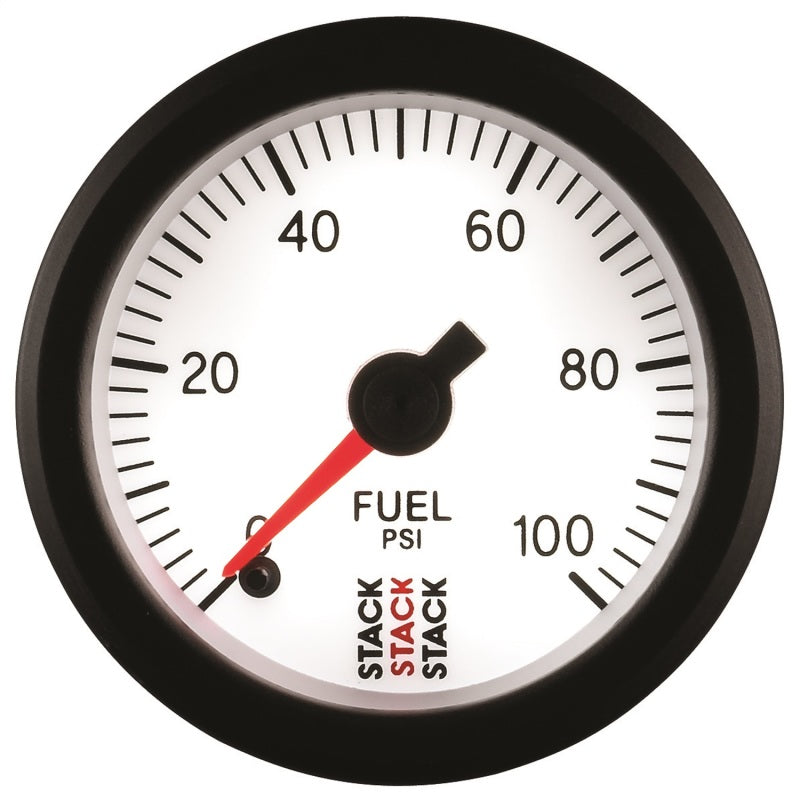 Autometer Stack 52mm 0-100 PSI 1/8in Nptf Male Pro Stepper Motor Fuel Pressure Gauge - White - My Store