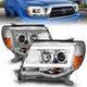 ANZO 2005-2011 Toyota Tacoma Projector Headlights w/ Light Bar Chrome Housing - Mammoth Racing -