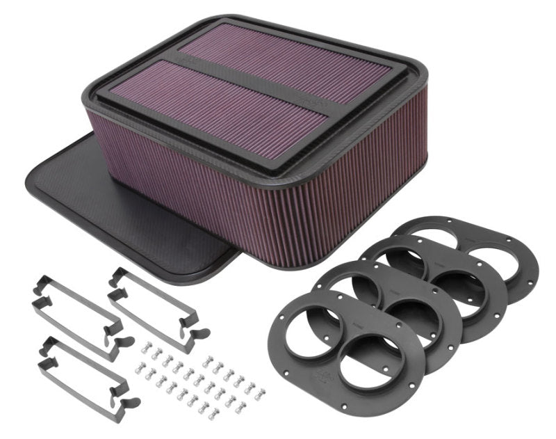 K&N Custom Racing Assembly Generation 2 Carbon Fiber Air Box - Large w/ 2.75in Air Horn - Mammoth Racing -