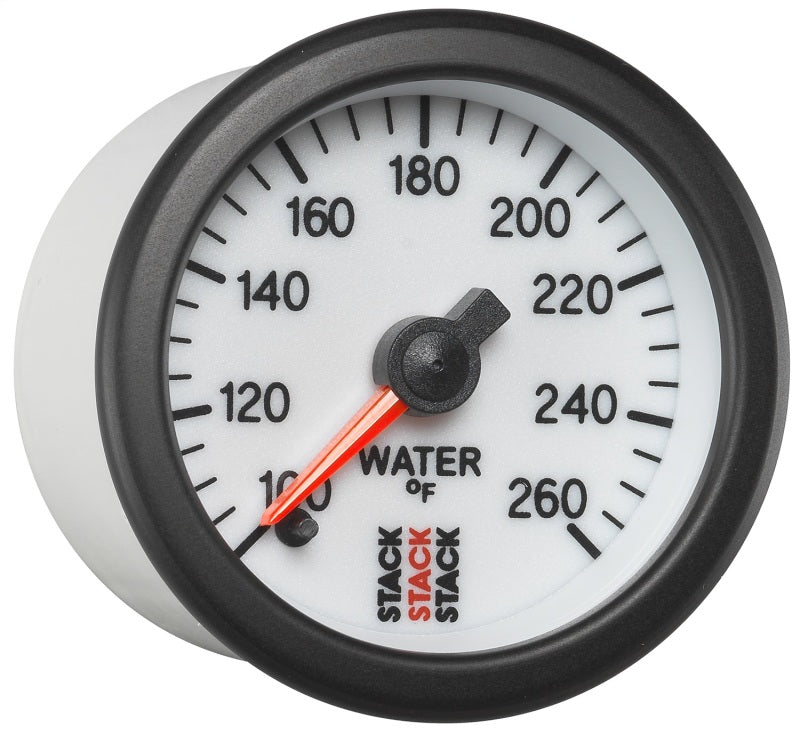 Autometer Stack 52mm 100-260 Deg F 1/8in Nptf Male Pro Stepper Motor Water Temp Gauge - White - My Store