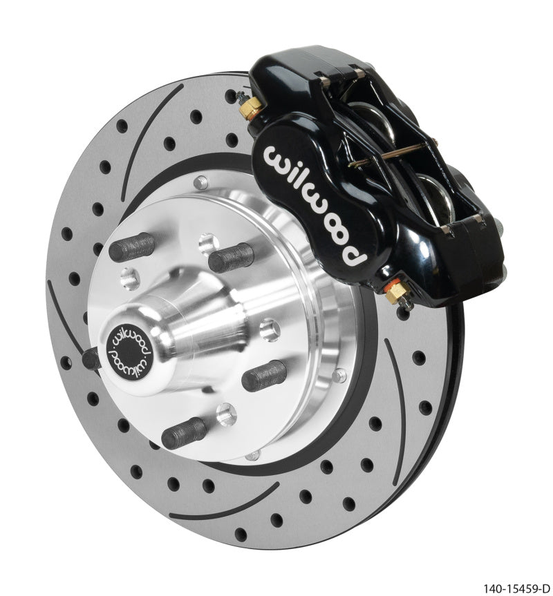 Wilwood Forged Dynalite Pro Front Kit 11.00in Rotor 5x4.00in BC 65-72 SRP Drilled & Slotted - Black - My Store
