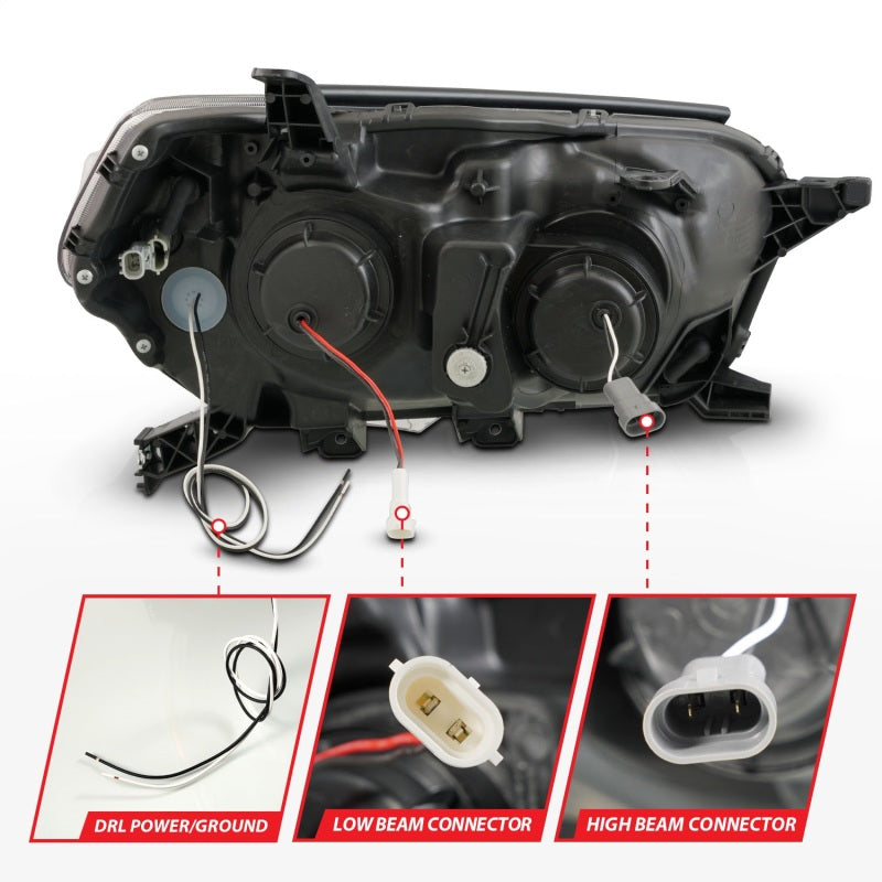 ANZO 10-13 Toyota 4Runner Projector Headlights - Black - Mammoth Racing -