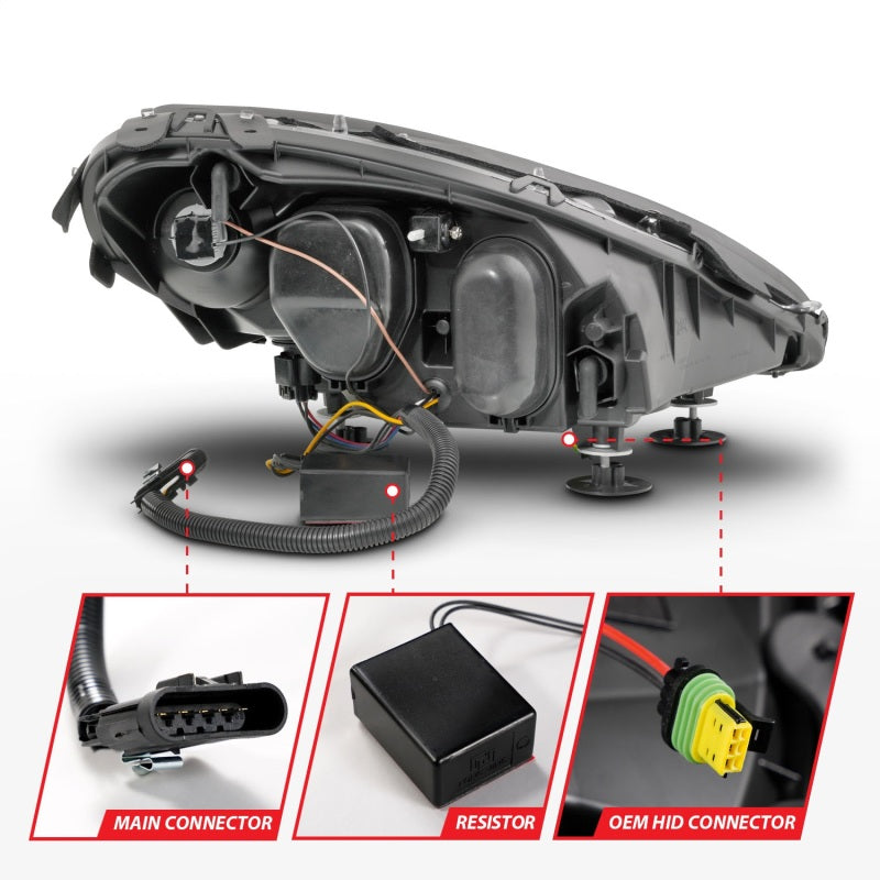 ANZO 05-13 Chevrolet Corvette Projector Headlights w/switchback & Sequential LED - Black Amber - Mammoth Racing -
