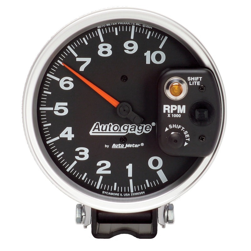 Autometer AutoGage 5in / 10k RPM / Pedestal Mount Black Tachometer w/ Shift Light - My Store