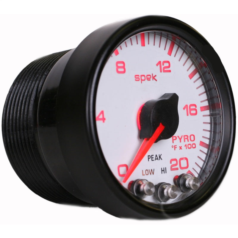 Autometer Spek-Pro Gauge Pyro. (Egt) 2 1/16in 2000f Stepper Motor W/Peak & Warn Wht/Blk - My Store