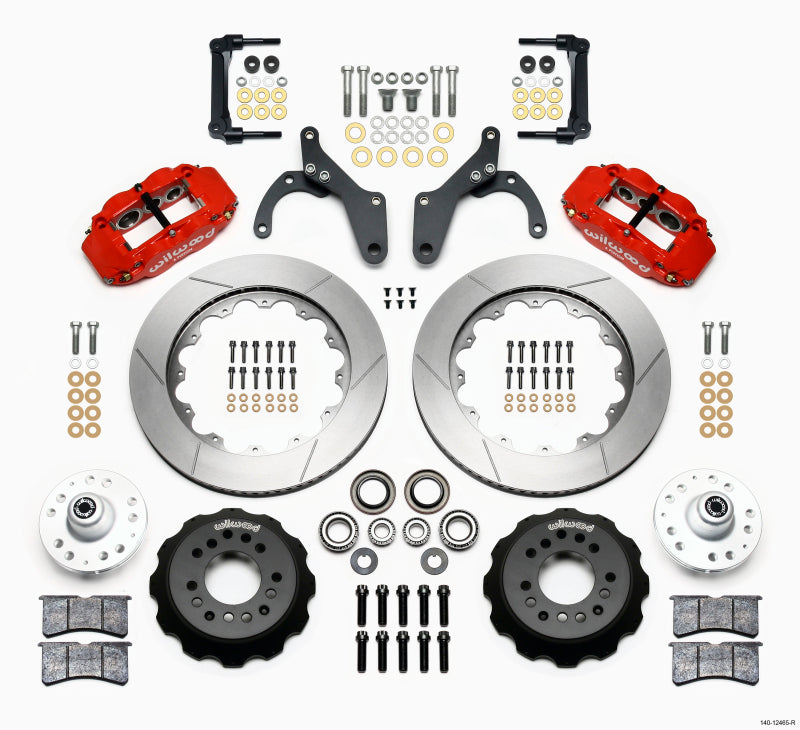 Wilwood Narrow Superlite 6R Front Hub Kit 14.00in Red 59-64 Chevy Impala / 63-64 Corvette - Mammoth Racing -