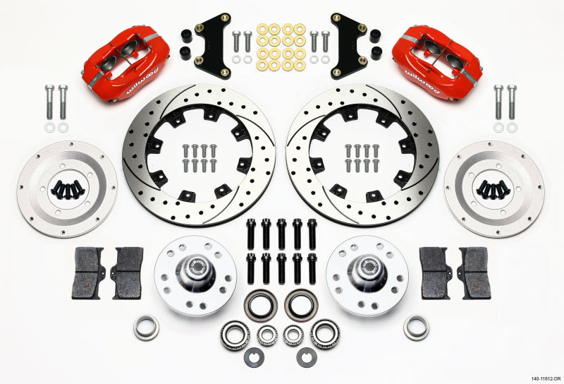 Wilwood Forged Dynalite Front Kit 12.19in Drilled Red 49-54 Chevy/53-62 Corvette (*Line Kit Needed*) - Mammoth Racing -