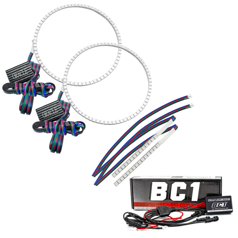 Oracle 21-22 Ford Bronco Headlight Halo Kit w/DRL Bar - Base Headlights ColorSHIFT -w/BC1 Controller - Mammoth Racing -